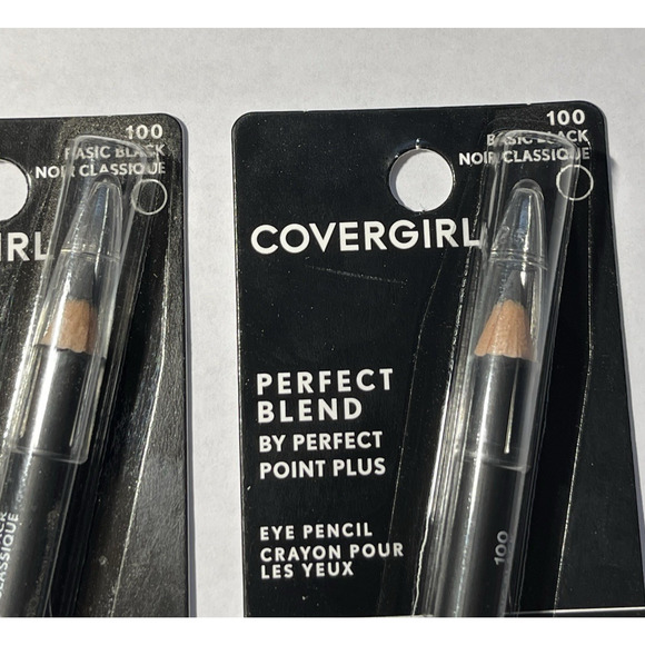 2x CoverGirl Perfect Blend Perfect Point Plus Eye Pencils 100 Basic Black Sealed - Picture 3 of 4